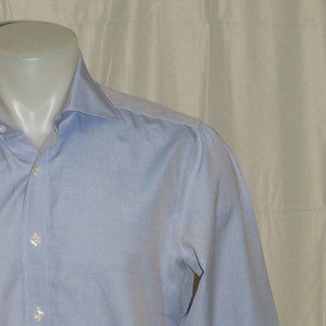 Hadleigh's Handmade Solid Blue Dress Shirt 15.5